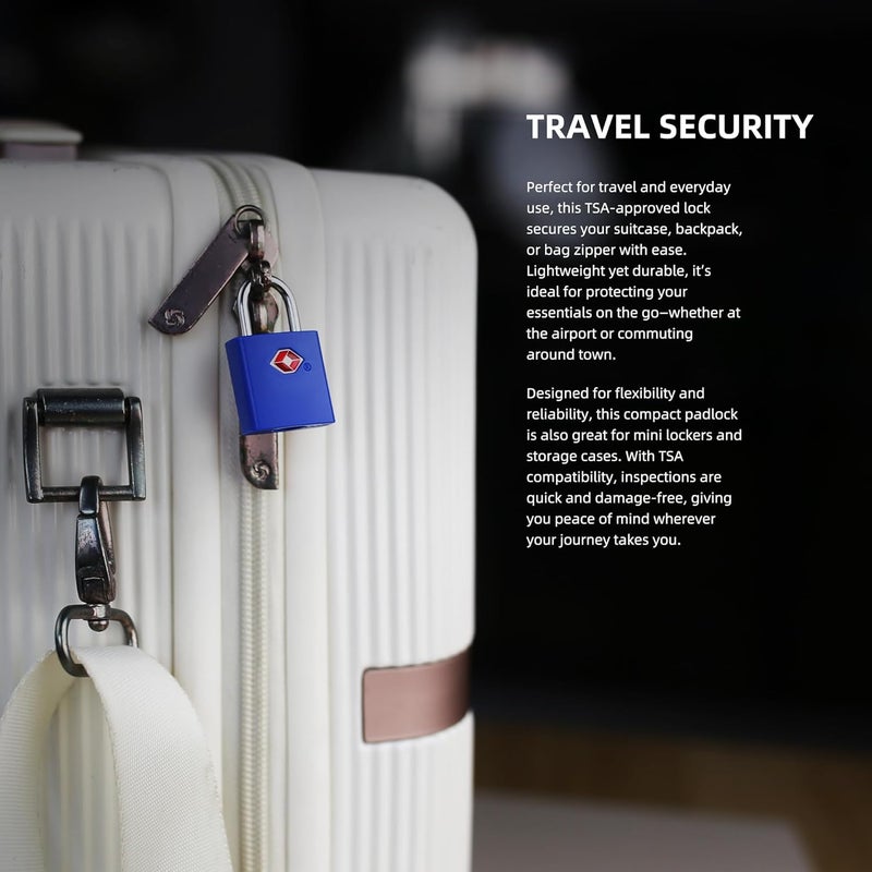 UP Security TSA Approved Locks for Luggage 4 Pack, TSA Locks for Luggage Travel Accessories, Small Padlock with Key, Weatherproof Outdoor Use Keyed Mini Padlock for Suitcase, Backpack, Bag, Zipper - Image 5